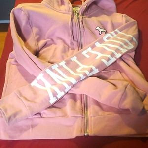 Victoria secret pink zip up fuzzy hoodie